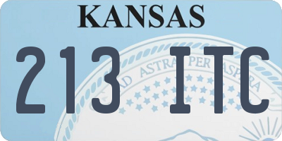 KS license plate 213ITC