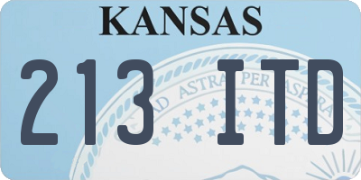 KS license plate 213ITD
