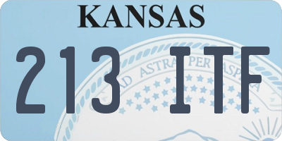 KS license plate 213ITF