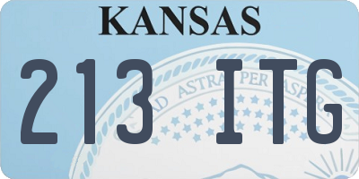 KS license plate 213ITG