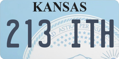 KS license plate 213ITH