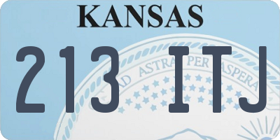 KS license plate 213ITJ