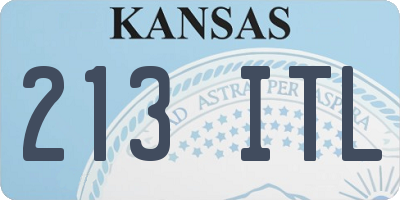 KS license plate 213ITL