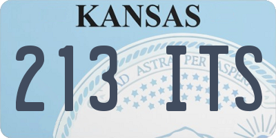KS license plate 213ITS