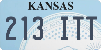KS license plate 213ITT