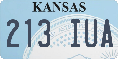 KS license plate 213IUA