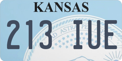 KS license plate 213IUE