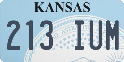 KS license plate 213IUM