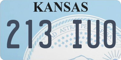 KS license plate 213IUO