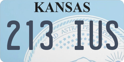 KS license plate 213IUS