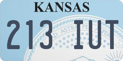 KS license plate 213IUT