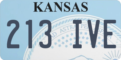 KS license plate 213IVE