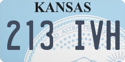 KS license plate 213IVH
