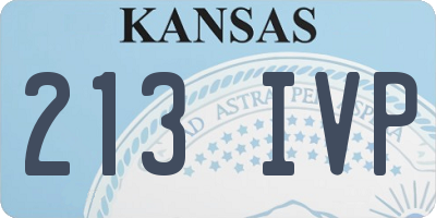 KS license plate 213IVP