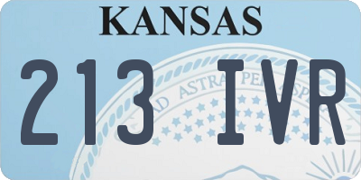 KS license plate 213IVR