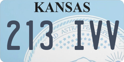 KS license plate 213IVV
