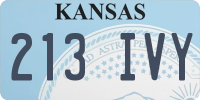 KS license plate 213IVY