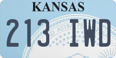 KS license plate 213IWD