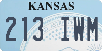 KS license plate 213IWM