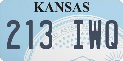 KS license plate 213IWQ