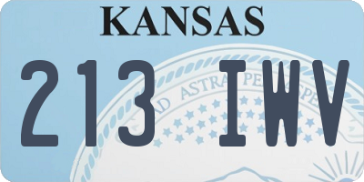 KS license plate 213IWV