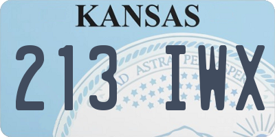 KS license plate 213IWX