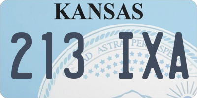 KS license plate 213IXA