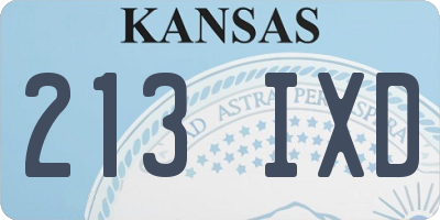 KS license plate 213IXD