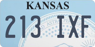 KS license plate 213IXF