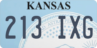 KS license plate 213IXG