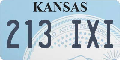KS license plate 213IXI