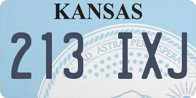 KS license plate 213IXJ
