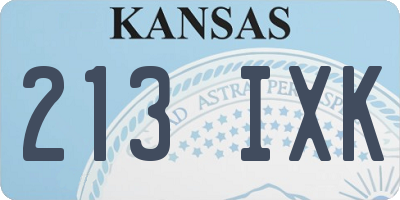 KS license plate 213IXK