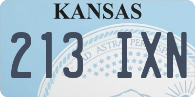 KS license plate 213IXN