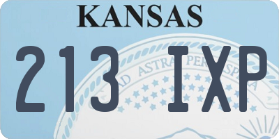KS license plate 213IXP