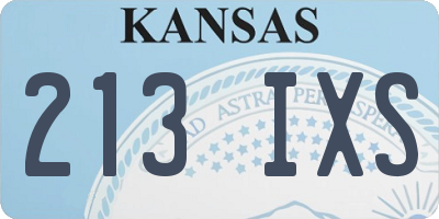 KS license plate 213IXS