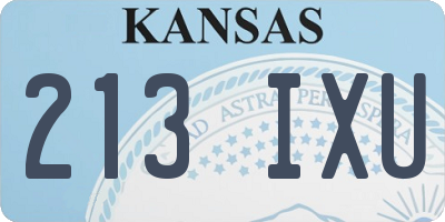 KS license plate 213IXU