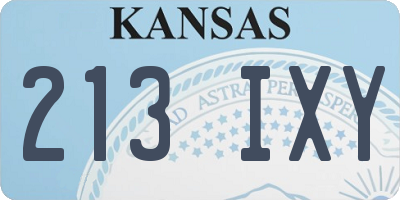 KS license plate 213IXY