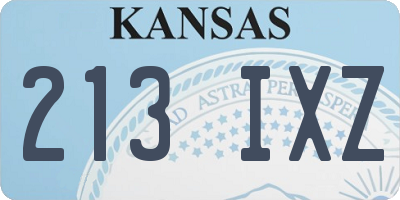 KS license plate 213IXZ