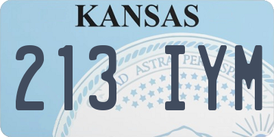 KS license plate 213IYM