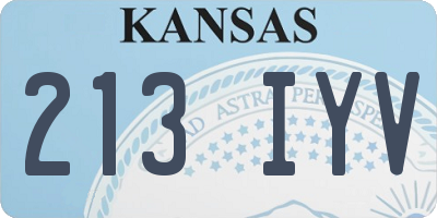 KS license plate 213IYV