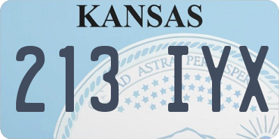KS license plate 213IYX