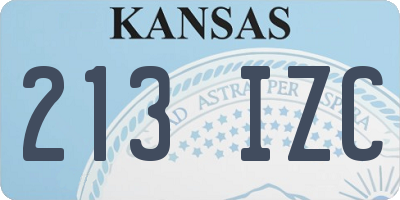 KS license plate 213IZC