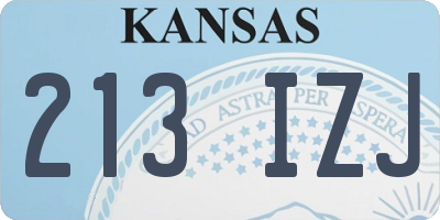 KS license plate 213IZJ