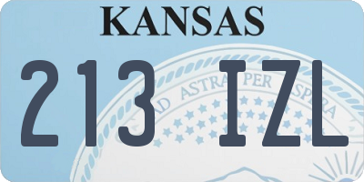 KS license plate 213IZL