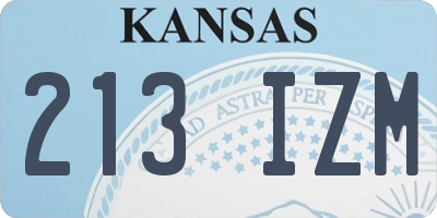 KS license plate 213IZM