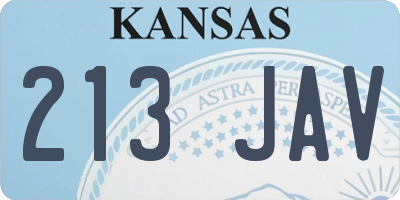 KS license plate 213JAV