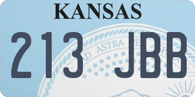 KS license plate 213JBB