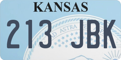 KS license plate 213JBK