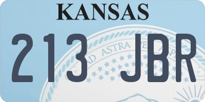 KS license plate 213JBR